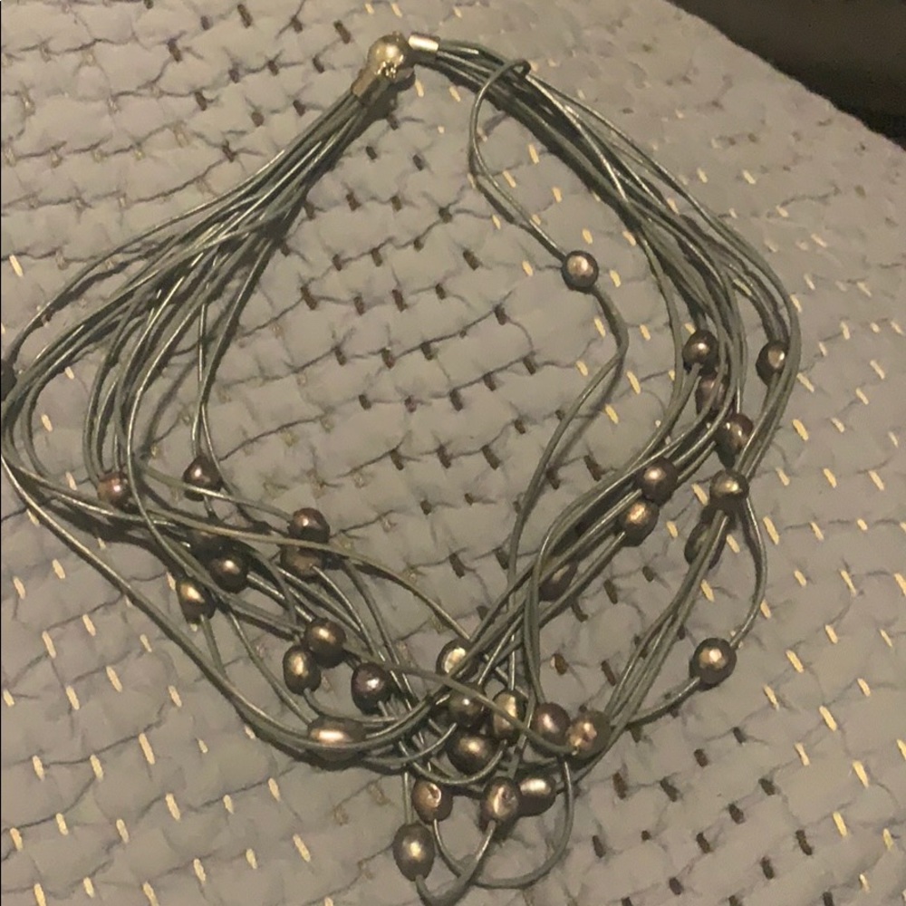 Soft Surroundings Black Pearl Necklace